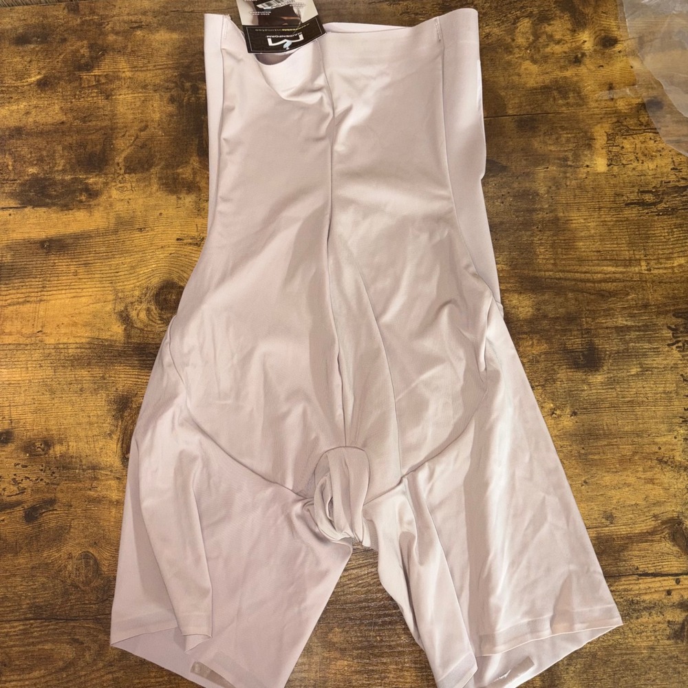 Maidenform High Waist Thigh Slimmer Extra Firm Sculpting Shapewear Beige Small